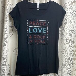 Abella Graphic Fitted Black and Red Tee